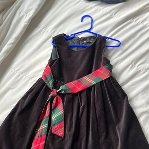 Christmas dress with plaid bow